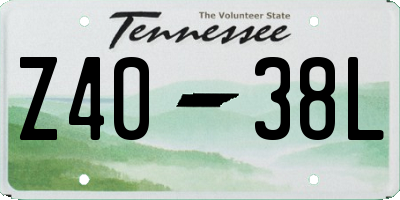 TN license plate Z4038L