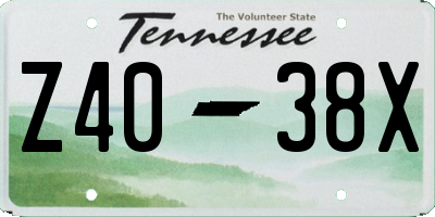 TN license plate Z4038X
