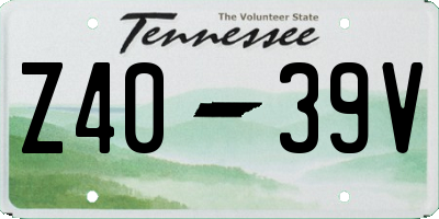 TN license plate Z4039V