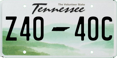 TN license plate Z4040C