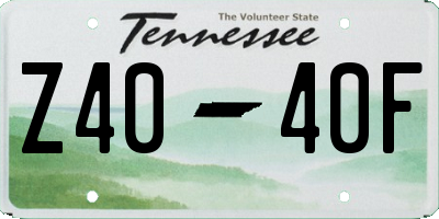 TN license plate Z4040F