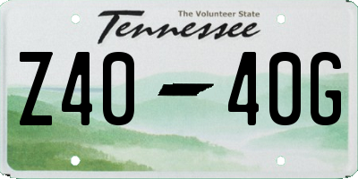TN license plate Z4040G