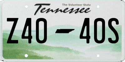 TN license plate Z4040S
