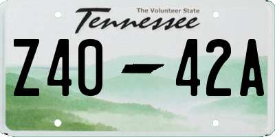TN license plate Z4042A