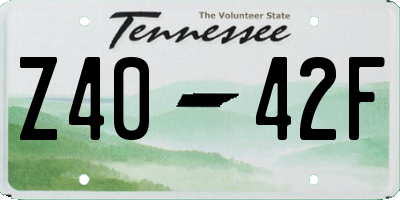 TN license plate Z4042F