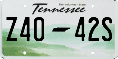 TN license plate Z4042S
