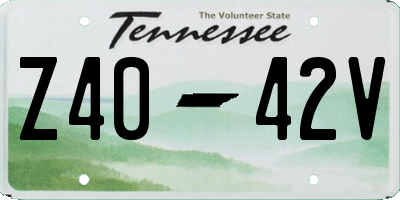 TN license plate Z4042V