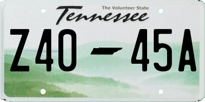 TN license plate Z4045A