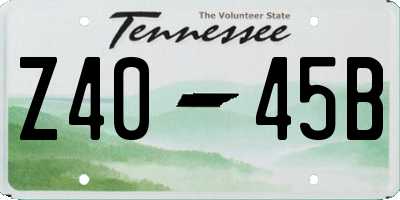 TN license plate Z4045B