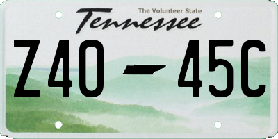 TN license plate Z4045C