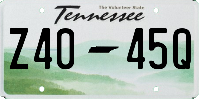 TN license plate Z4045Q