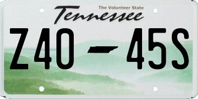 TN license plate Z4045S