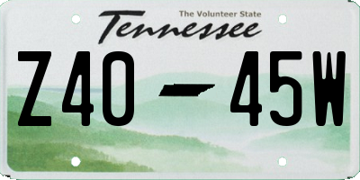 TN license plate Z4045W
