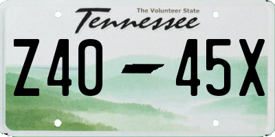 TN license plate Z4045X