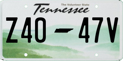 TN license plate Z4047V