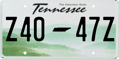TN license plate Z4047Z