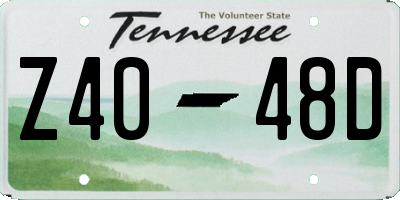 TN license plate Z4048D