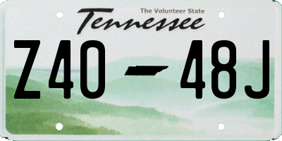 TN license plate Z4048J