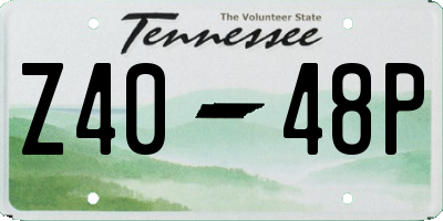 TN license plate Z4048P