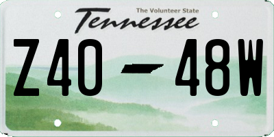TN license plate Z4048W