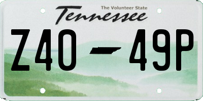 TN license plate Z4049P