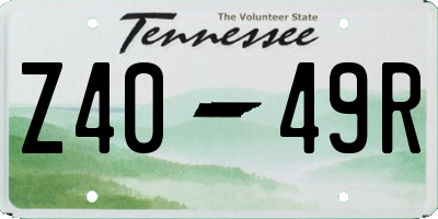 TN license plate Z4049R