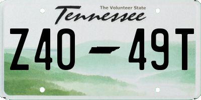 TN license plate Z4049T