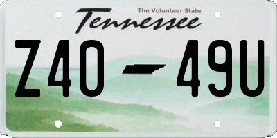 TN license plate Z4049U