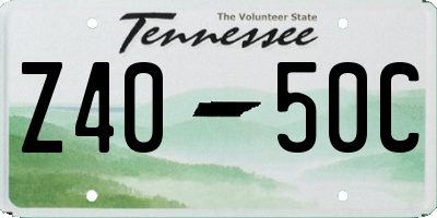 TN license plate Z4050C
