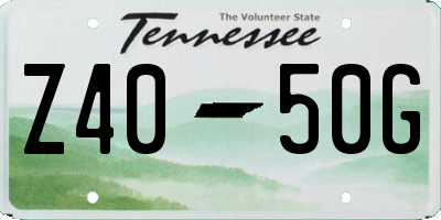 TN license plate Z4050G