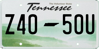 TN license plate Z4050U