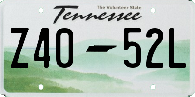 TN license plate Z4052L