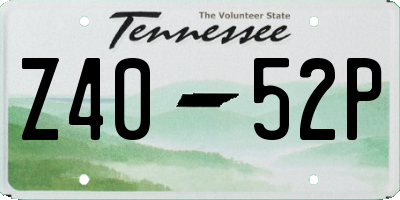 TN license plate Z4052P