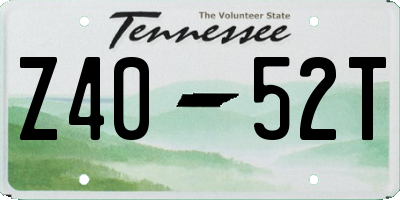 TN license plate Z4052T