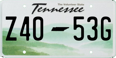 TN license plate Z4053G
