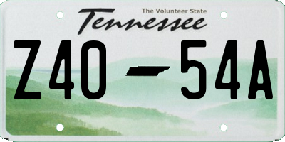 TN license plate Z4054A