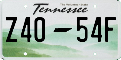 TN license plate Z4054F