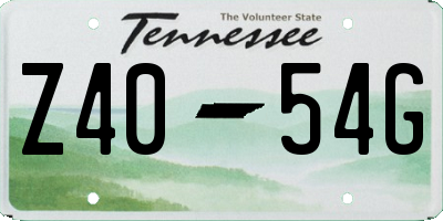 TN license plate Z4054G