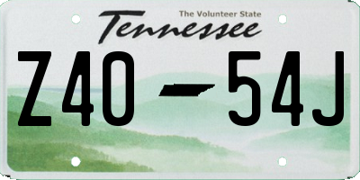 TN license plate Z4054J