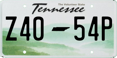 TN license plate Z4054P