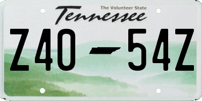 TN license plate Z4054Z