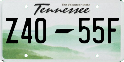 TN license plate Z4055F
