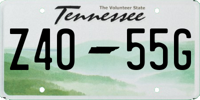 TN license plate Z4055G