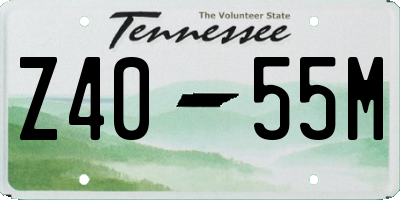 TN license plate Z4055M