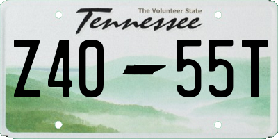 TN license plate Z4055T