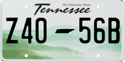 TN license plate Z4056B