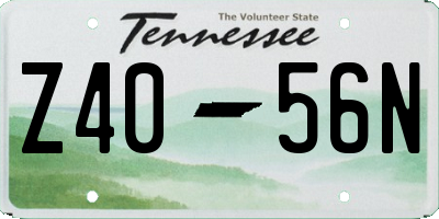 TN license plate Z4056N