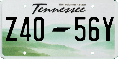 TN license plate Z4056Y