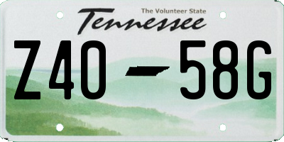 TN license plate Z4058G