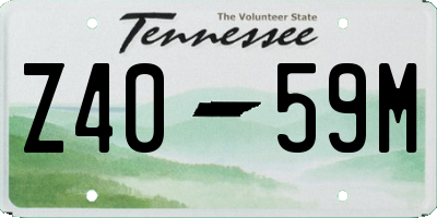 TN license plate Z4059M